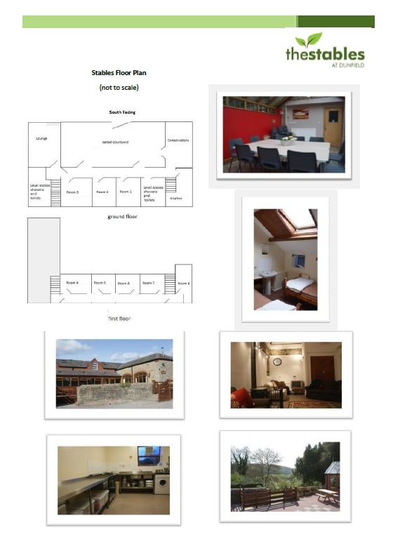 Simple floor plan showing rooms and views